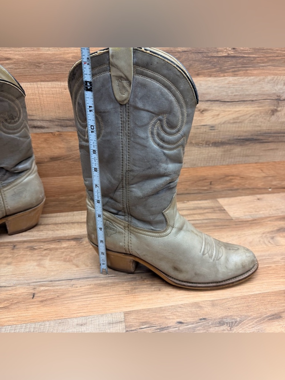 Texas Vintage Two Tone Gray Men's Size 9 Western Cowboy Boots Classic Gray - Picture 7 of 10